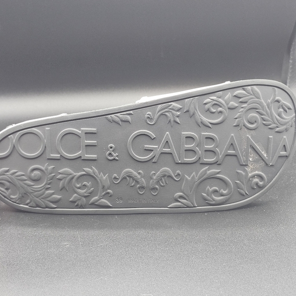 Dolce & Gabbana Pale Pink DG Logo Rubber Slide Sandal 39 - Picture 8 of 9